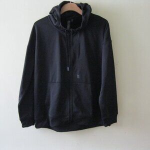 Mondetta Men's Stretch stand up collar Full Zip Hoodie Jacket  black L (0682)